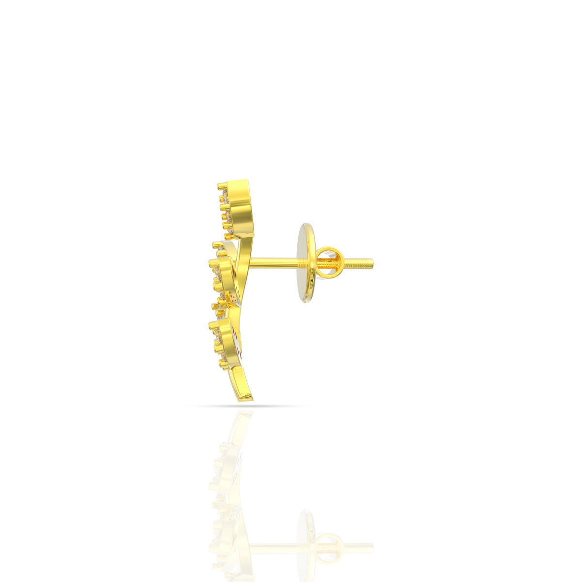 Graceful Foliate 18K Gold Studs
