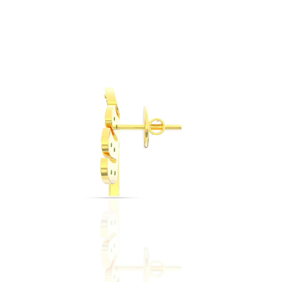 Verdant Charm Foliate Gold Studs 18K