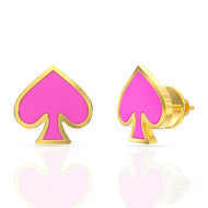 Pink Shade Gold Stud Earrings