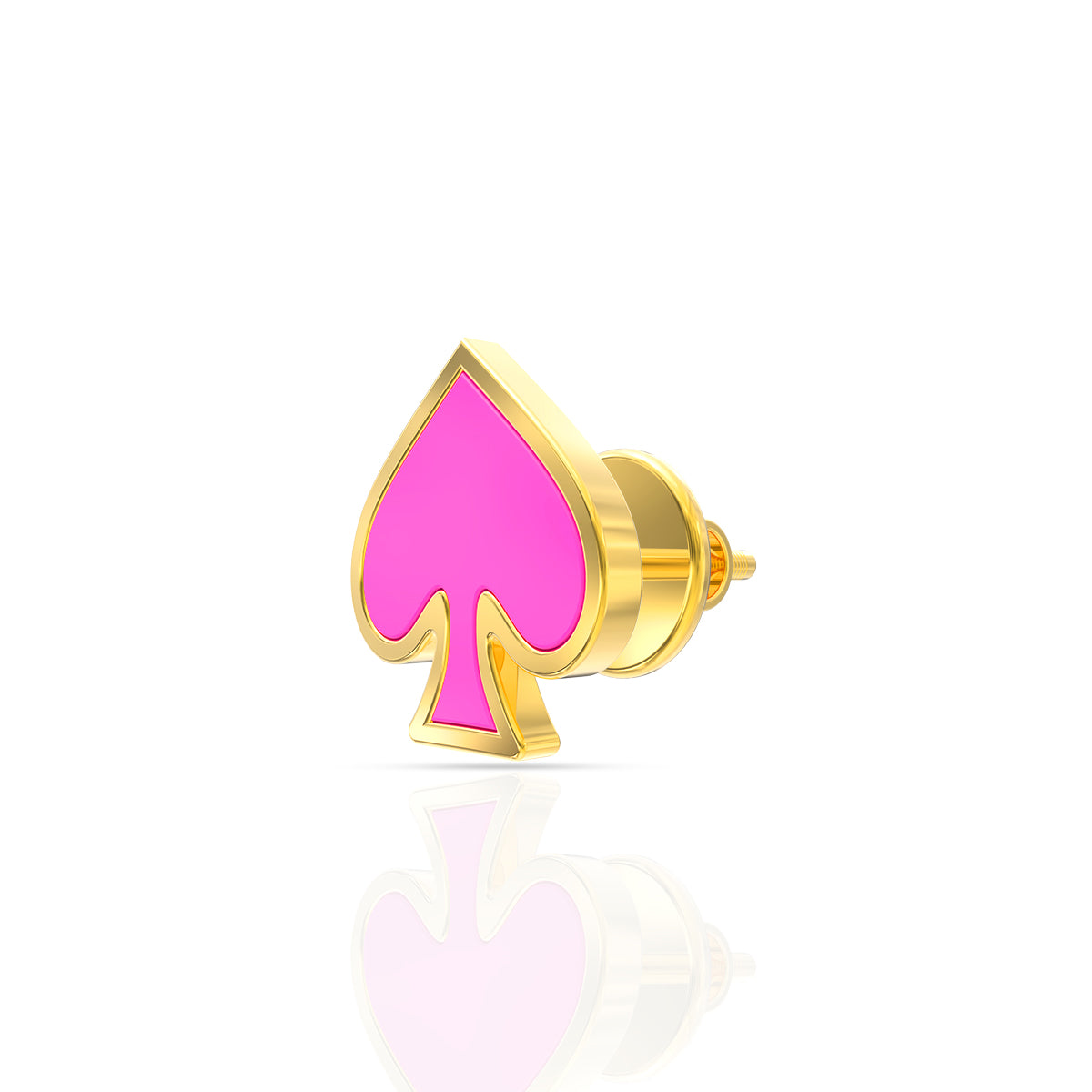 Pink Shade Gold Stud Earrings