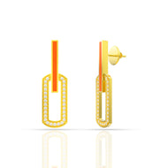 Rtizy Oblong 18K Gold Danglers