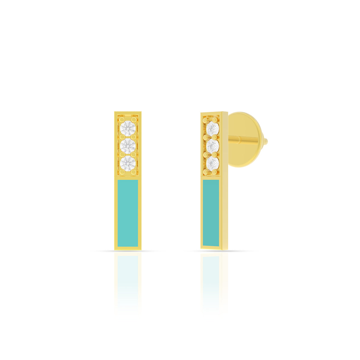 Sleek Shine Gold Studs 18K