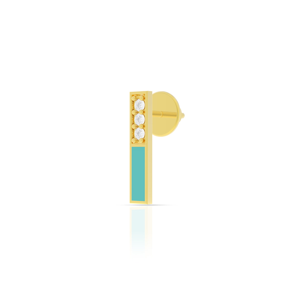 Sleek Shine Gold Studs 18K