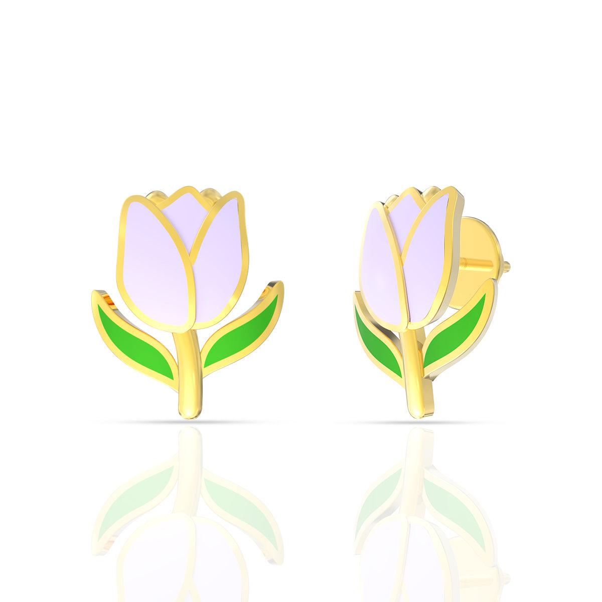 Graceful Glow Gold Tulip Earrings