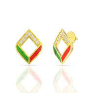 Colourful Quad Gold Studs 18K