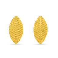 Polished Elegance Gold Foliate Studs 18K