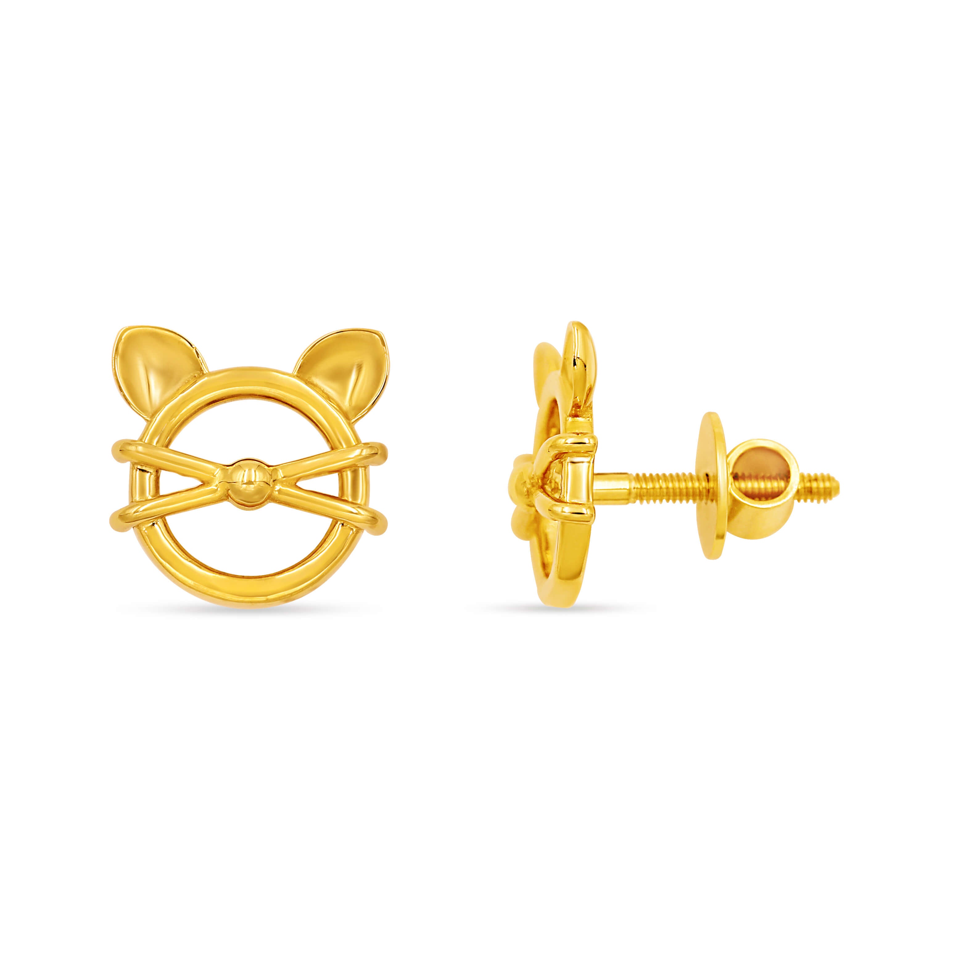 Helllo Kitty Charm Gold Studs