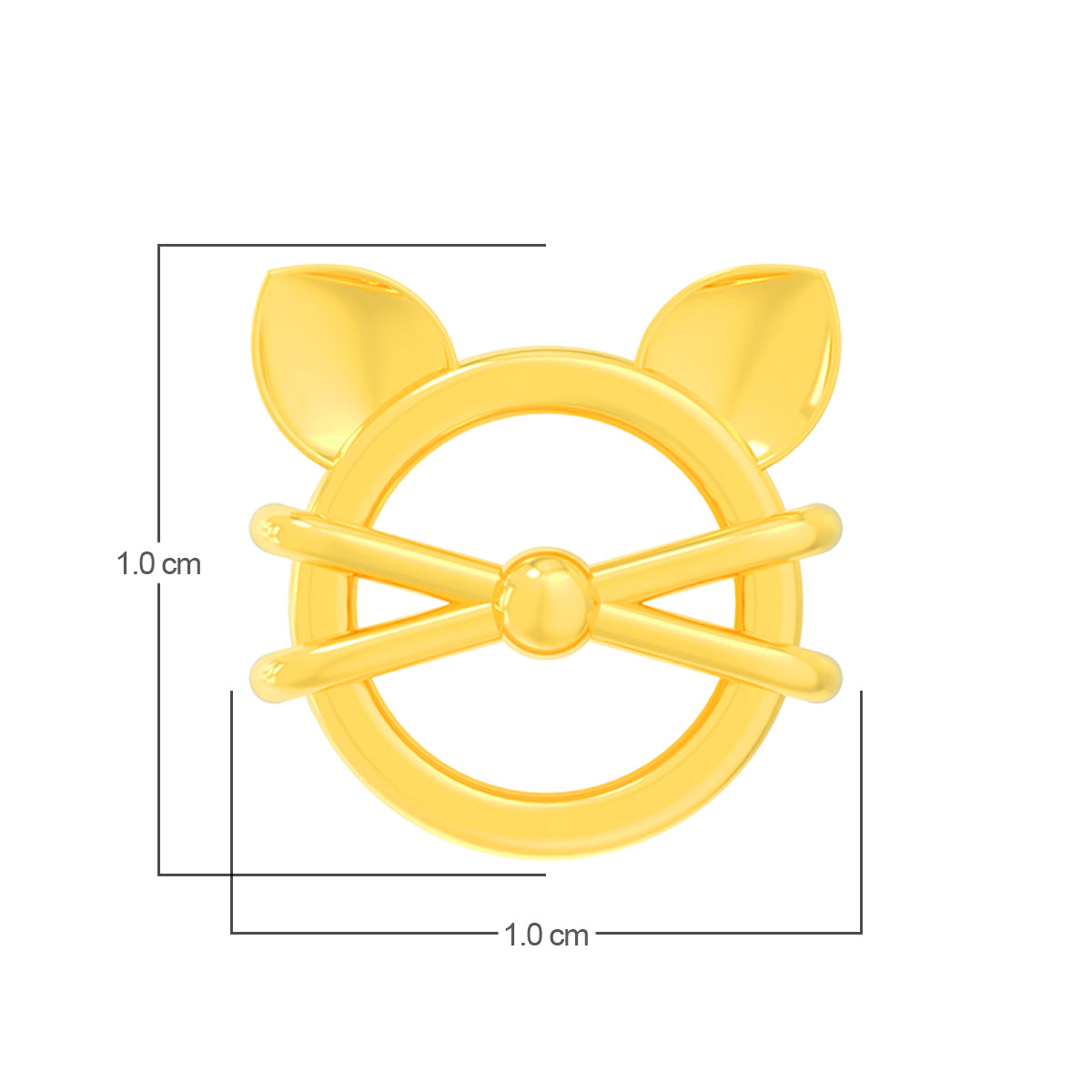 Helllo Kitty Charm Gold Studs