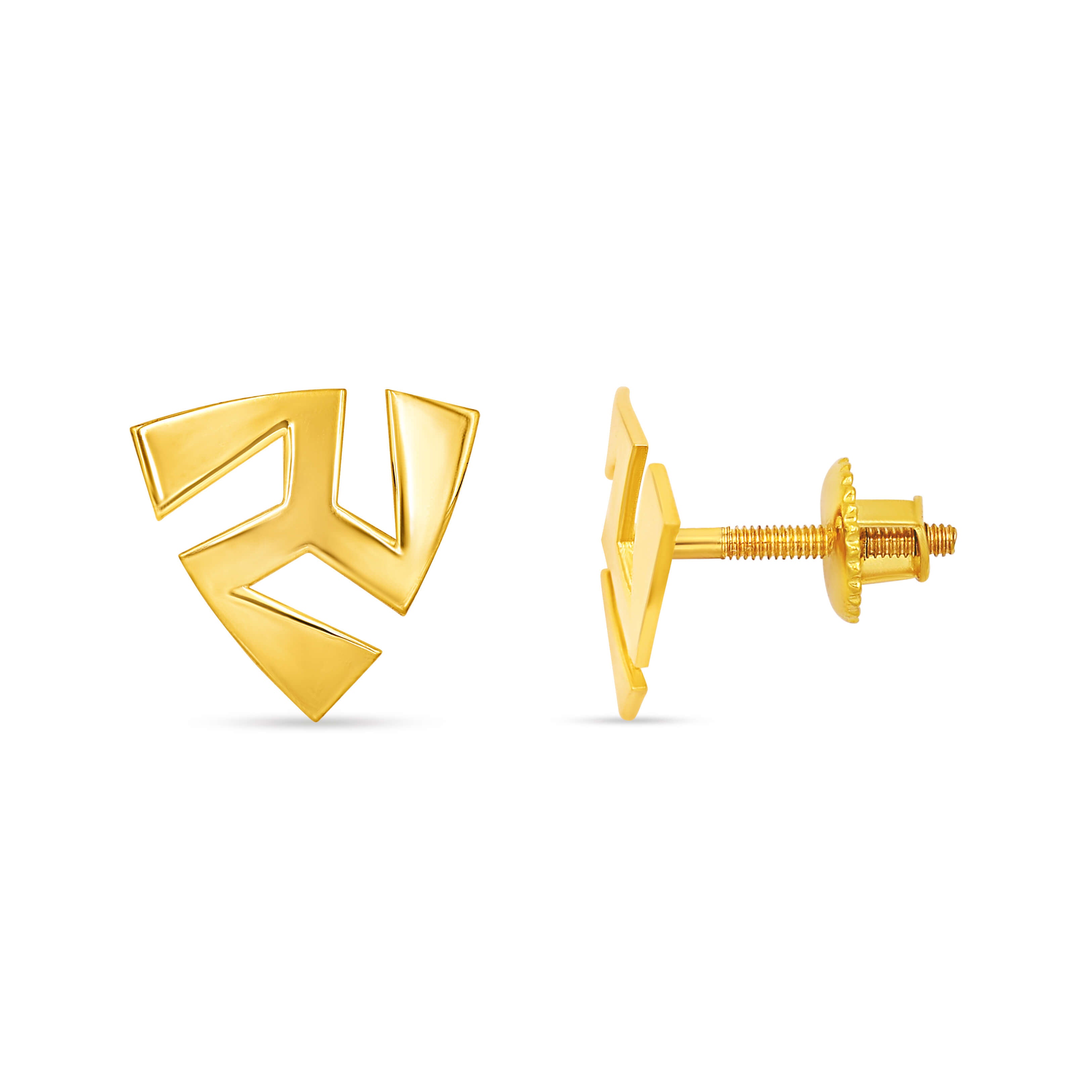 Simple and Shiny 18K Gold Studs