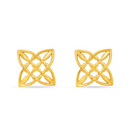 Criss Cross Glow Flora Gold Studs 14K