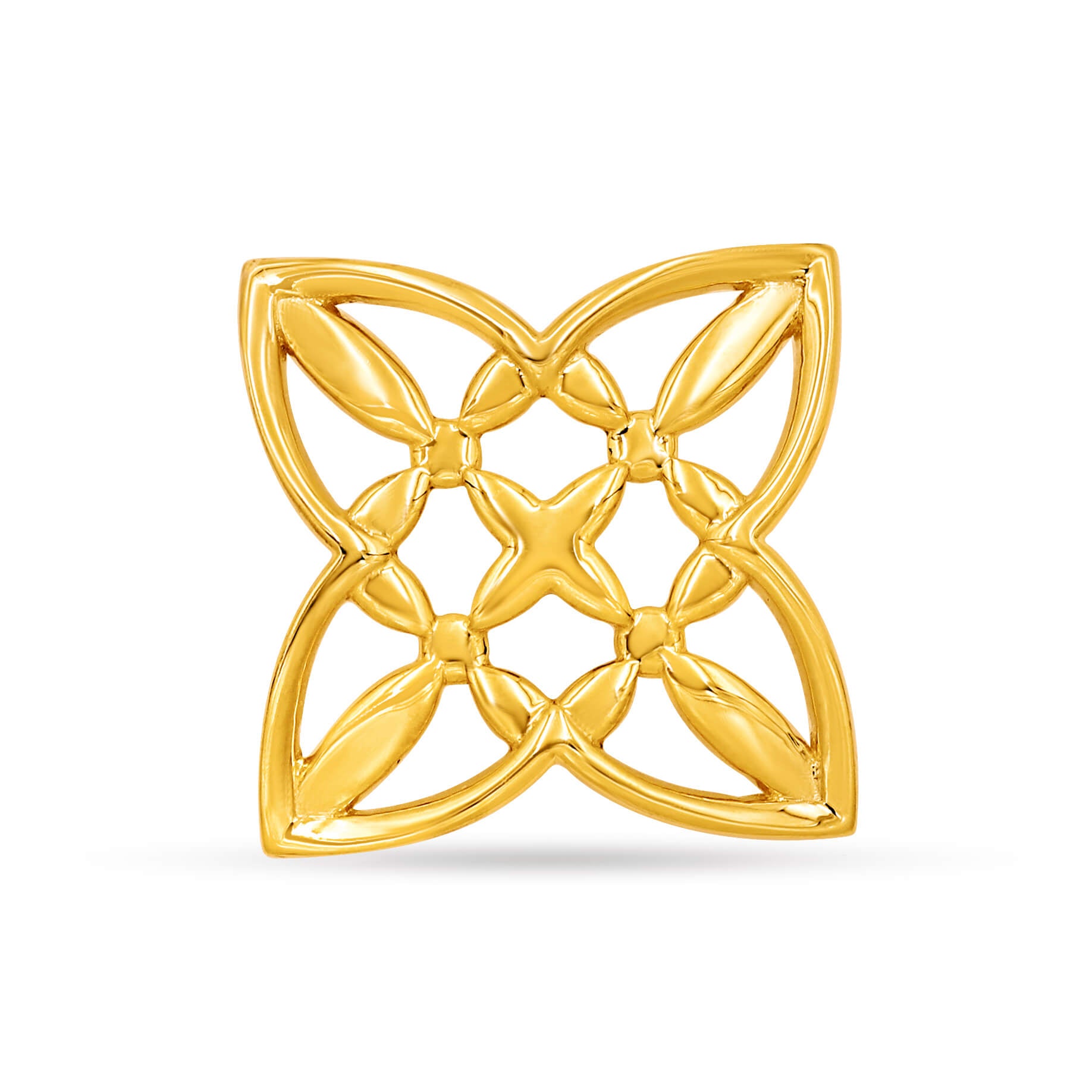 Criss Cross Glow Flora Gold Studs 14K