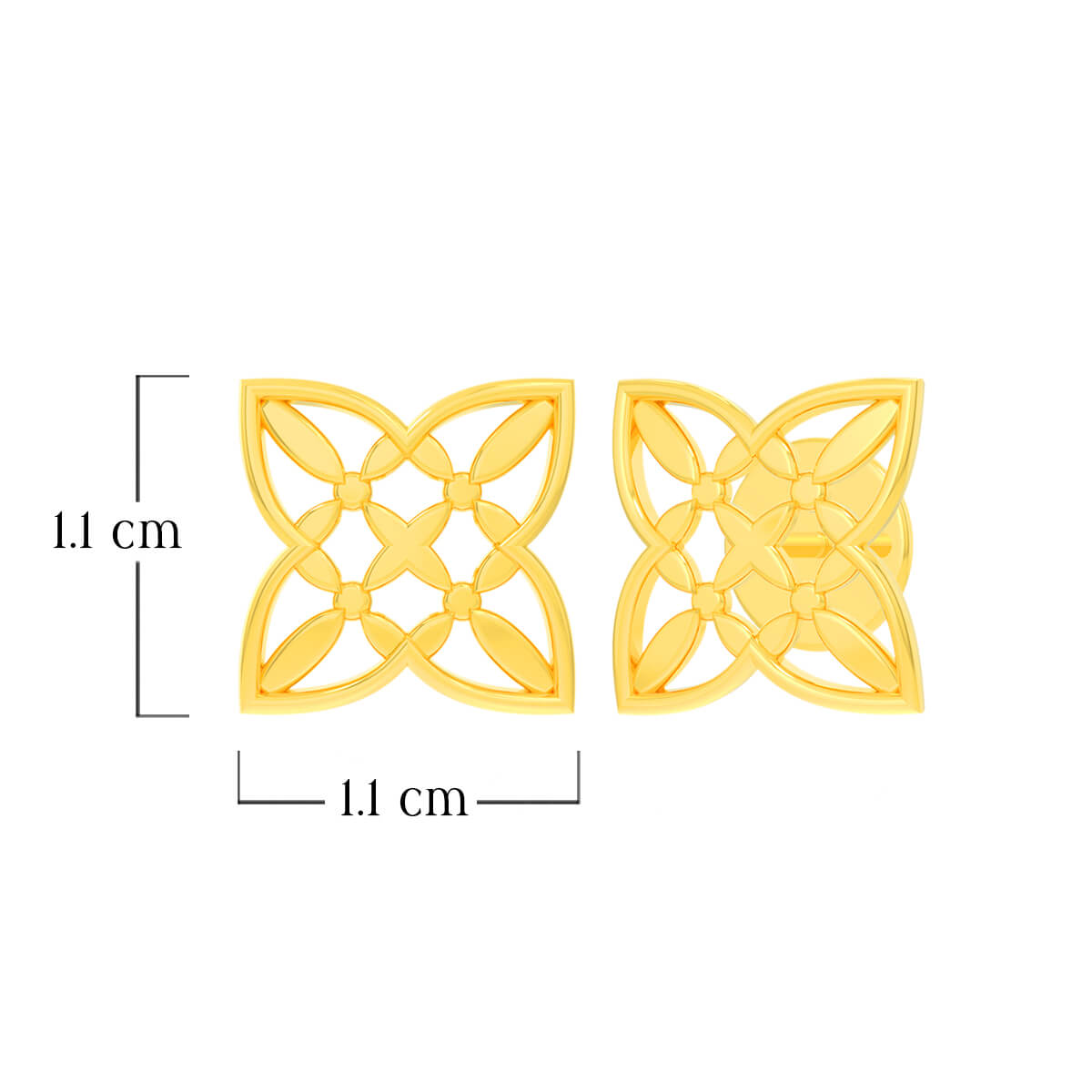Criss Cross Glow Flora Gold Studs 14K