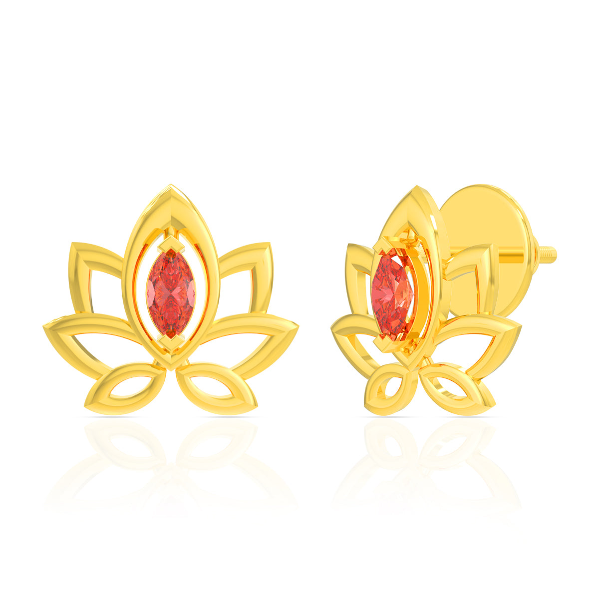 Lotus Elegance Gold Studs 18K
