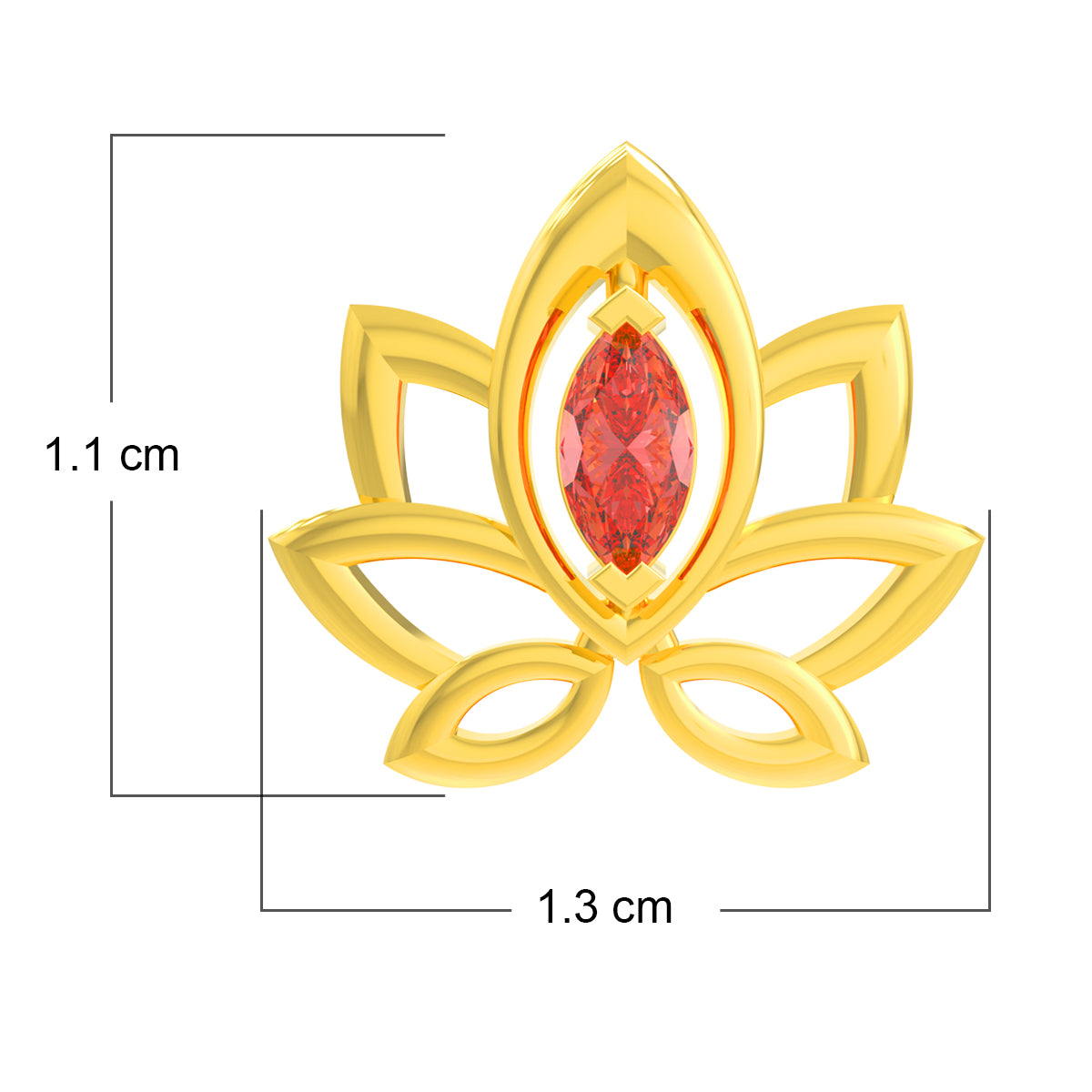 Lotus Elegance Gold Studs 18K