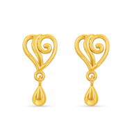 Novel Heart Style Gold Studs 14K