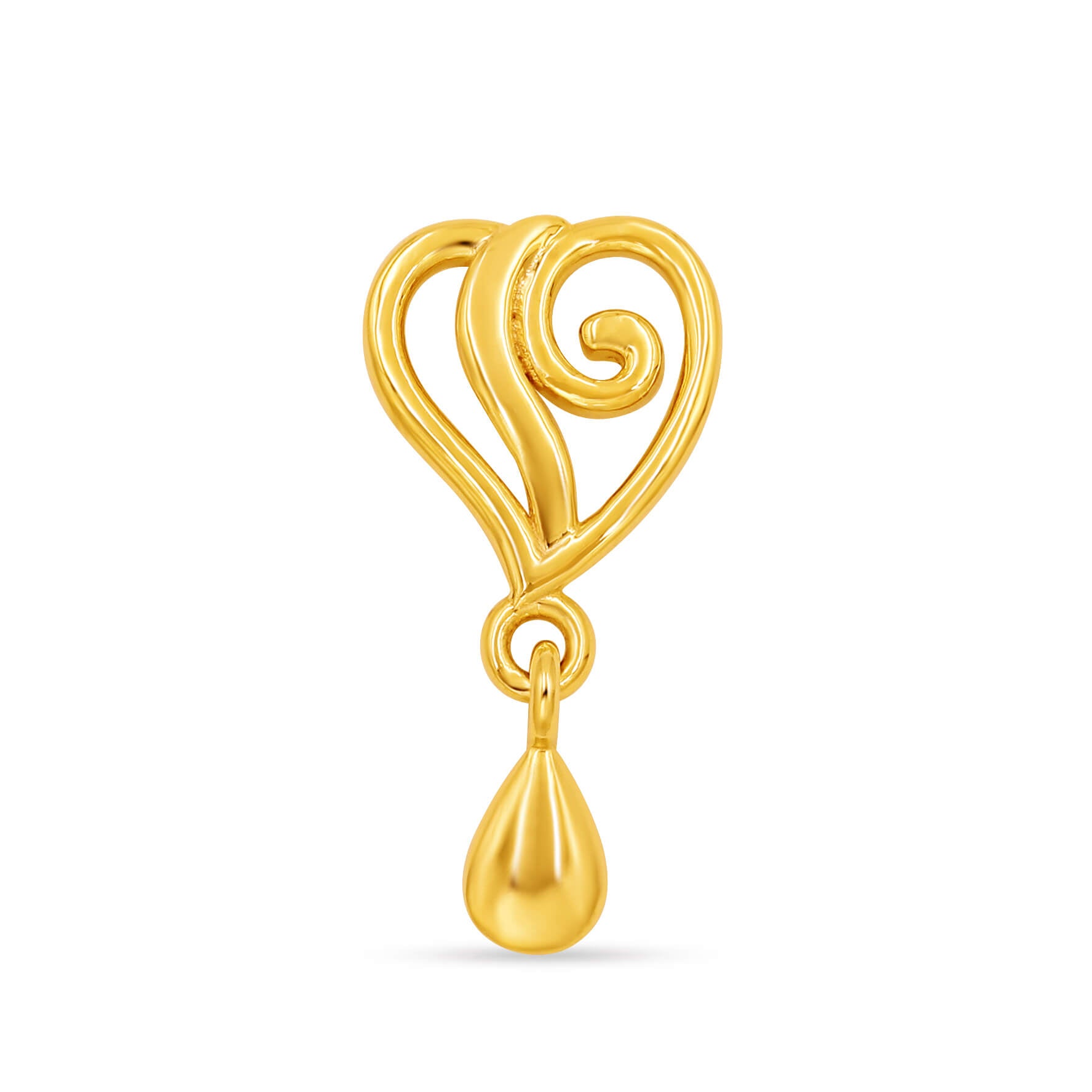 Novel Heart Style Gold Studs 14K