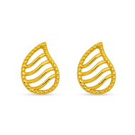 Modest Paisley Groove 14K Gold Studs