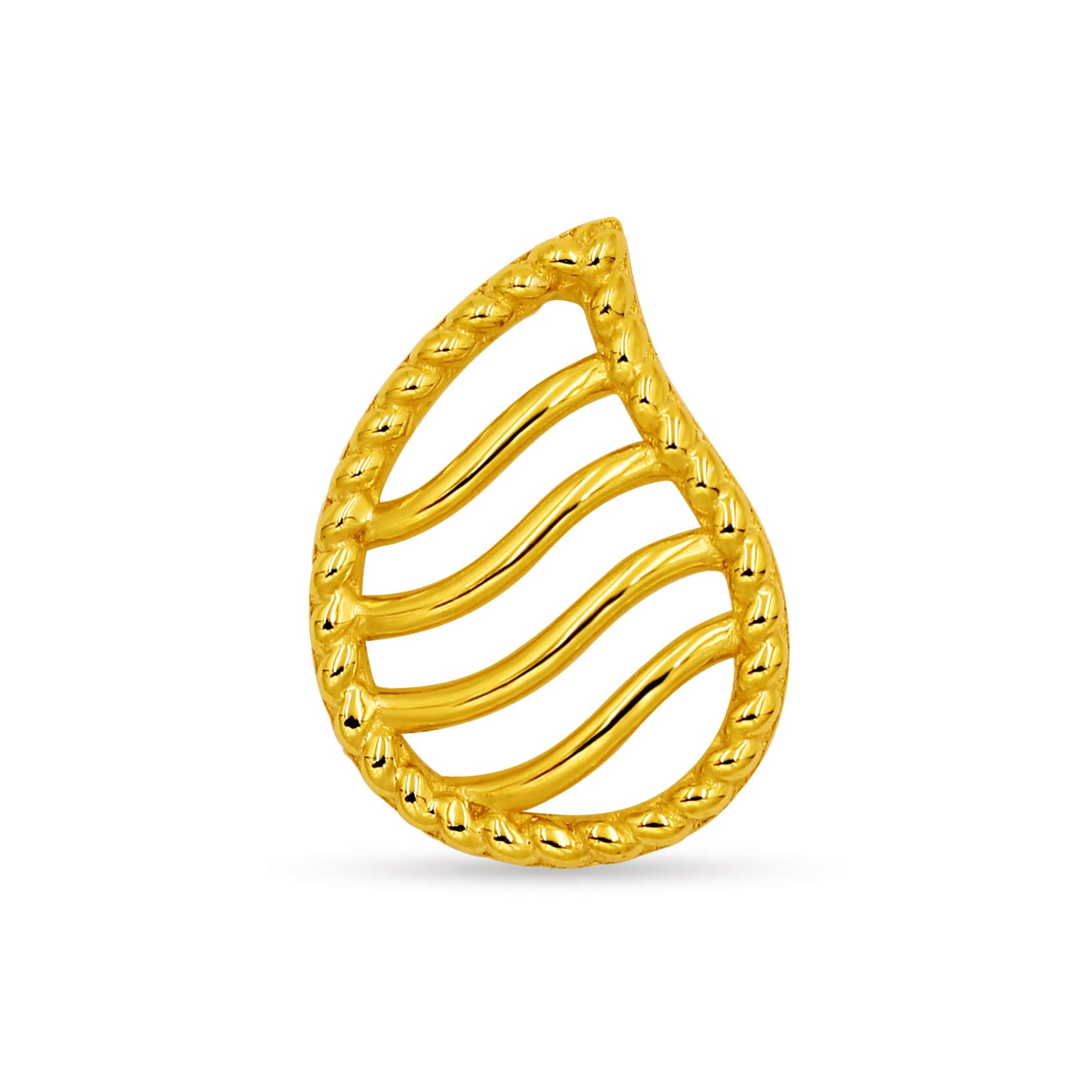 Modest Paisley Groove 14K Gold Studs