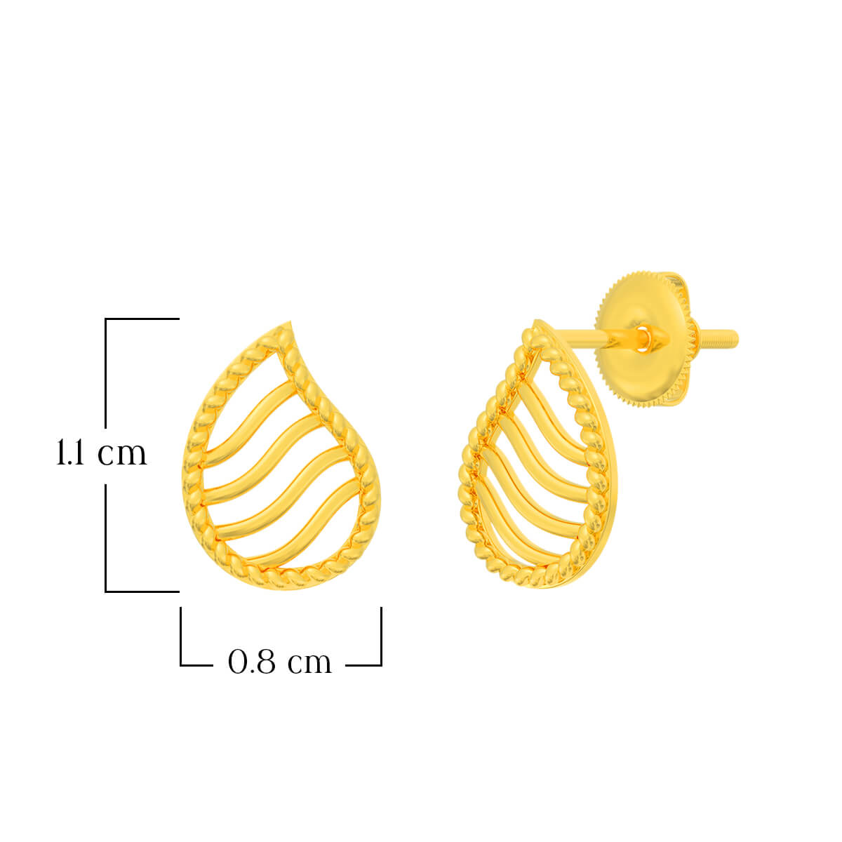 Modest Paisley Groove 14K Gold Studs