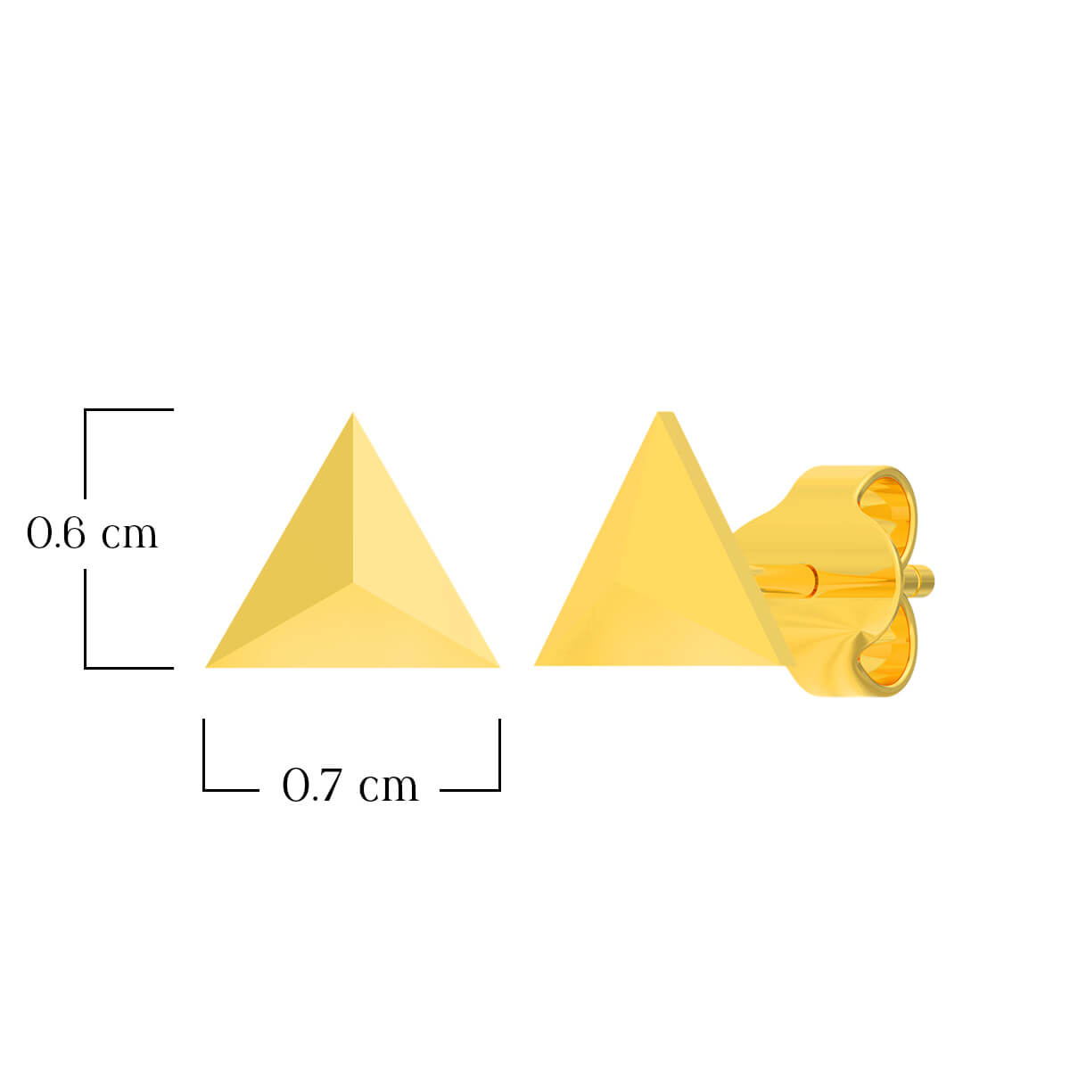 Modest Trigonal Glow Gold Studs