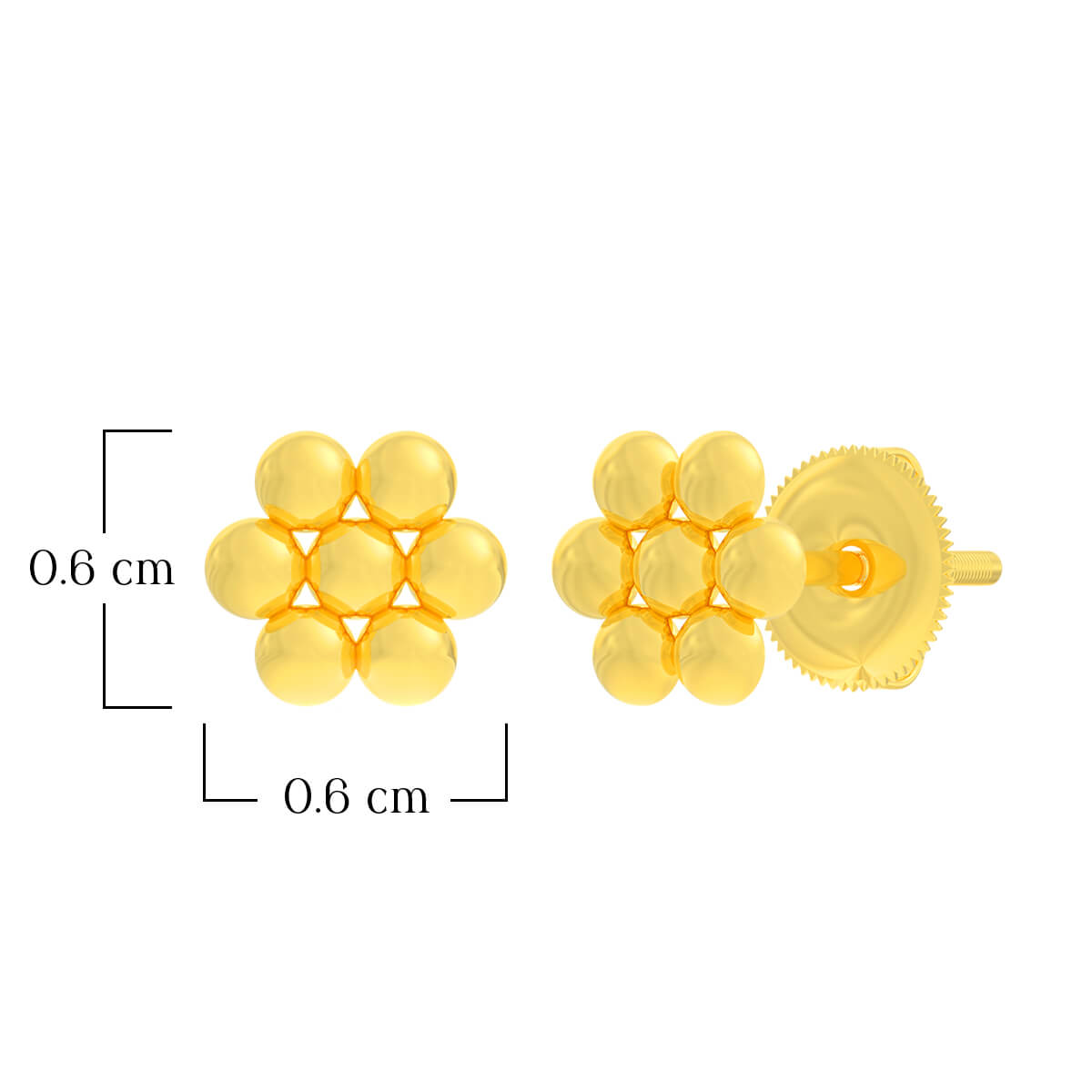 Glistening Full Bloom Glow 18K Gold Studs
