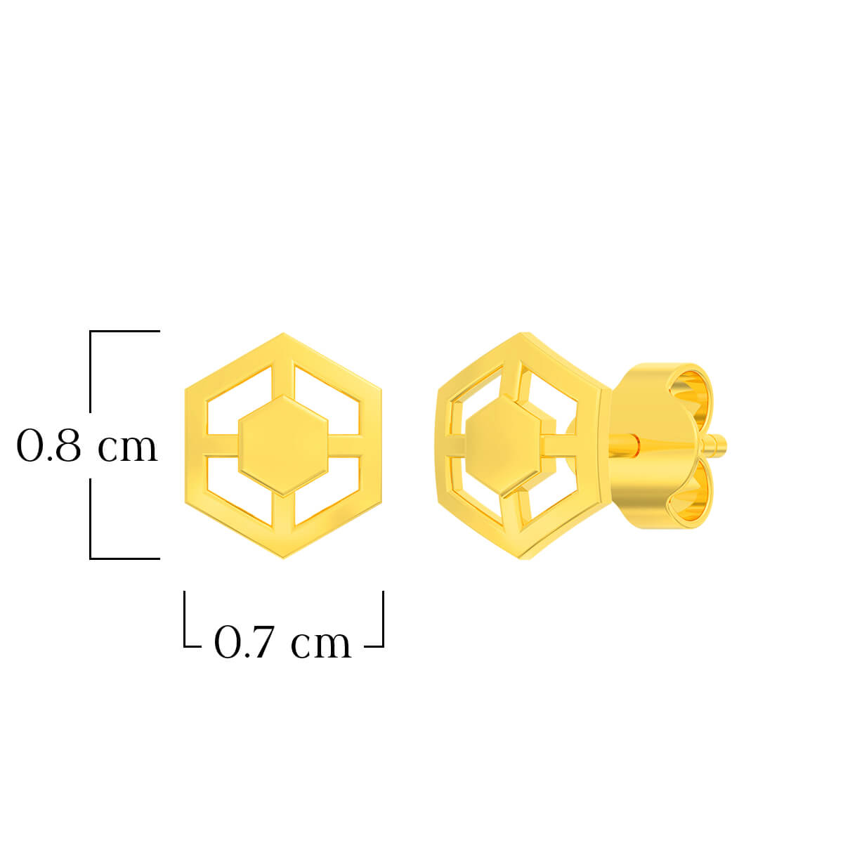 Bold Hexa Glory 14K Gold Studs