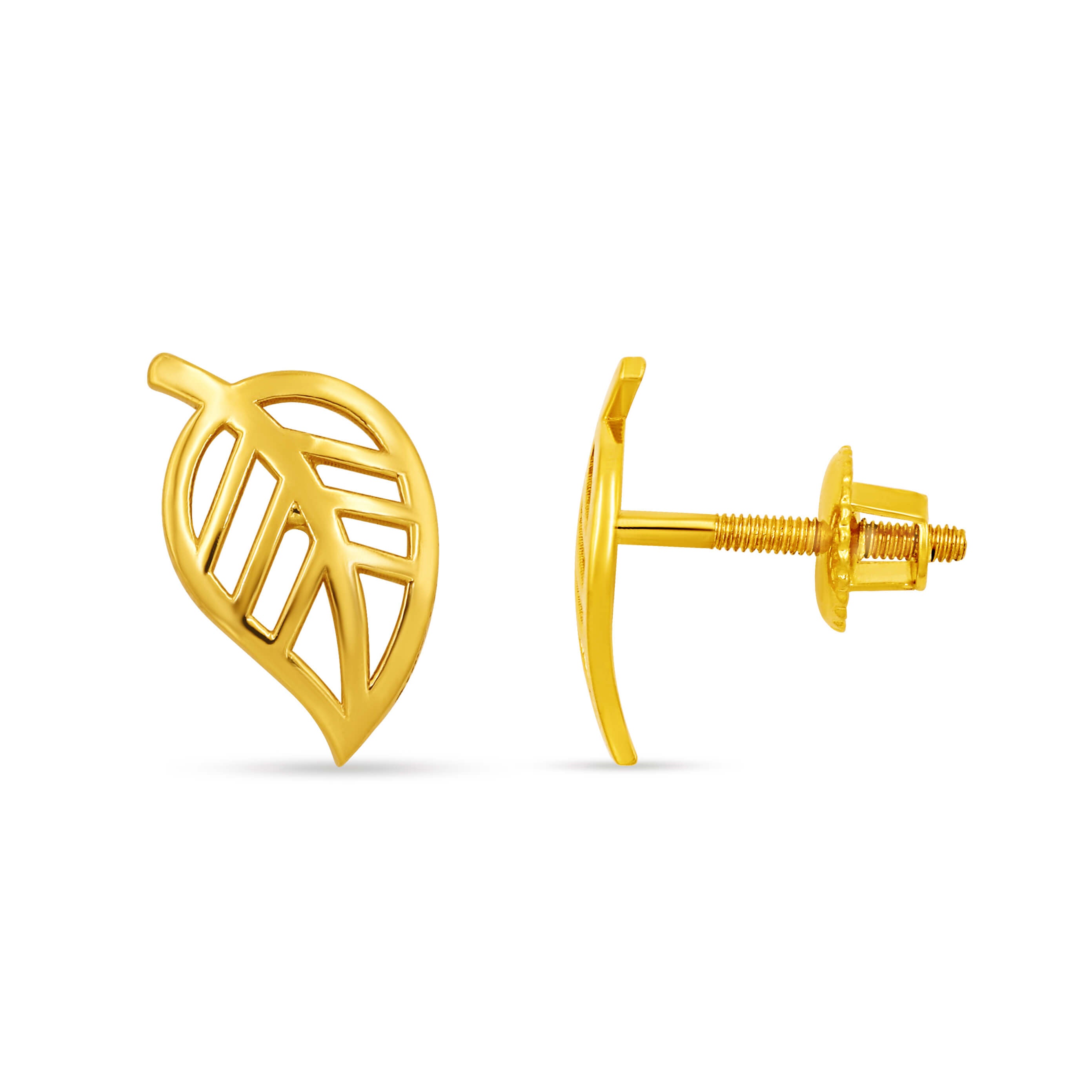 Lumi Glow 22K Leafy Gold Studs