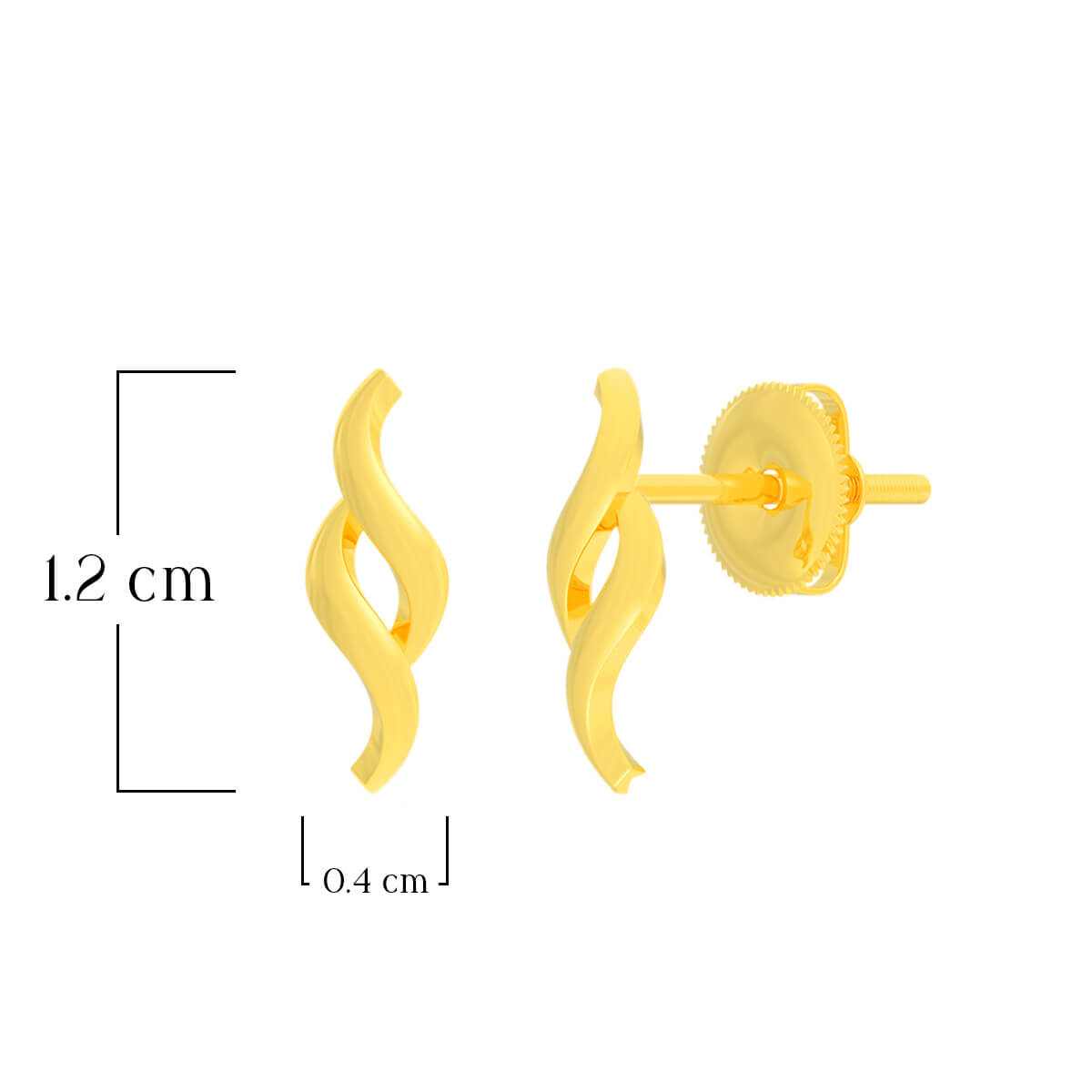 Novel Twirl 22K Gold Studs