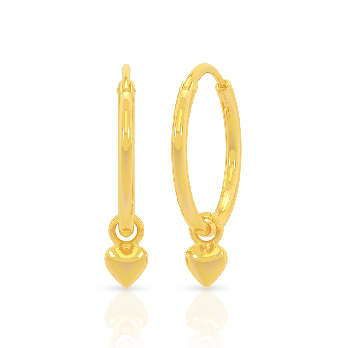 Blushing Hearts 22K Gold Hoops