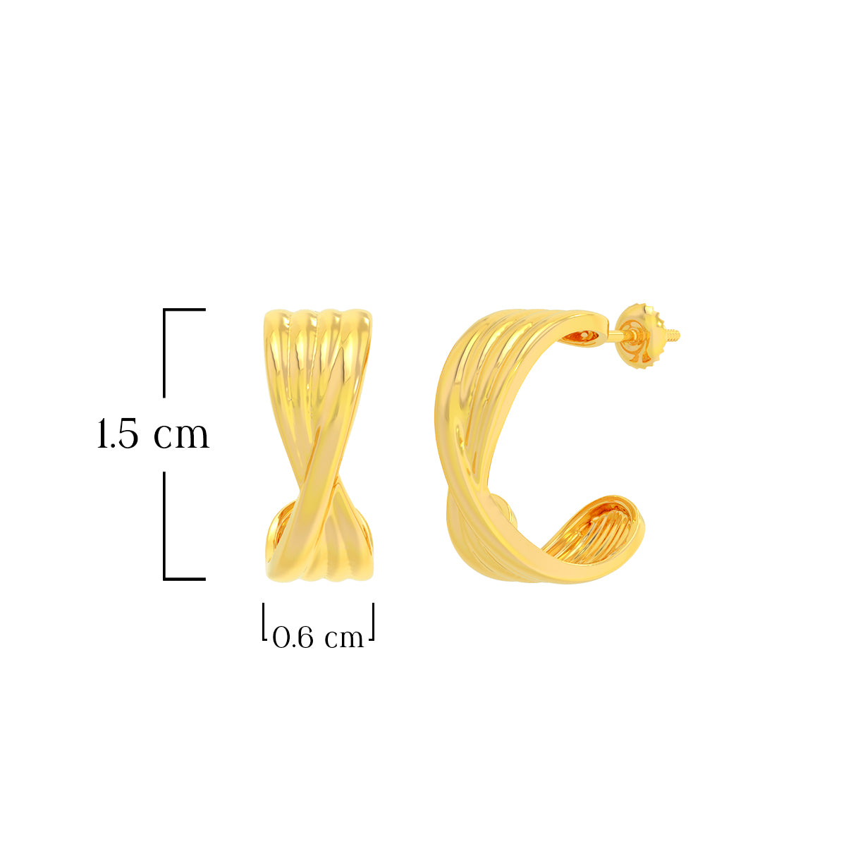 Sassy Shine 22K Gold Hoops
