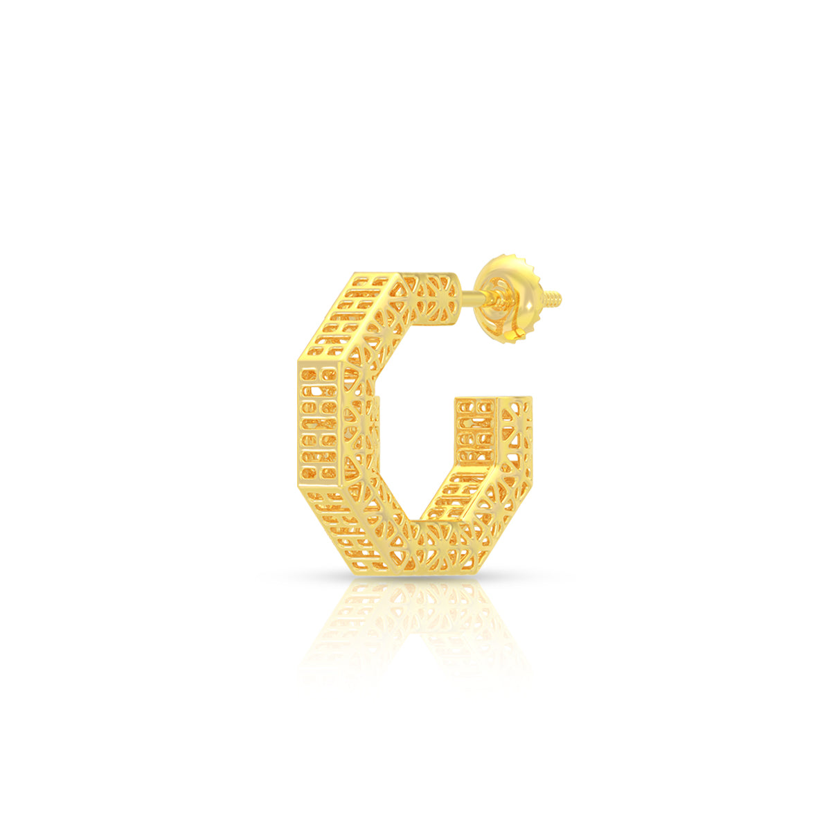 Gold Hexa Glow Hoops 22K