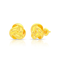 Floral Petal Curve 14K Gold Studs