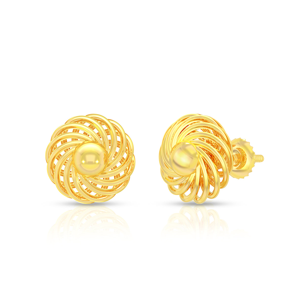 Exclusive Swirl 22K Gold Studs