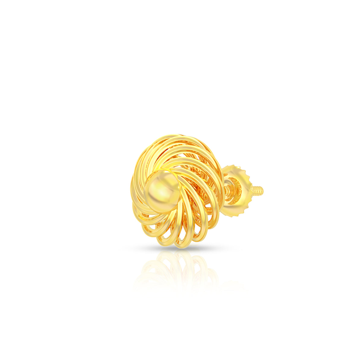 Exclusive Swirl 22K Gold Studs
