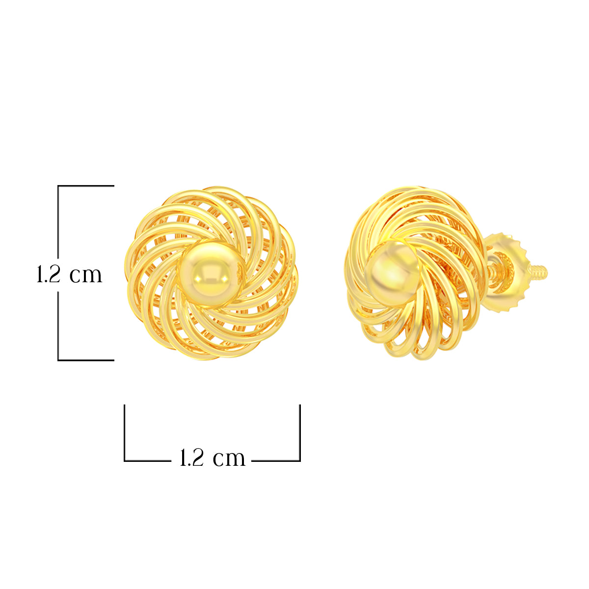 Exclusive Swirl 22K Gold Studs