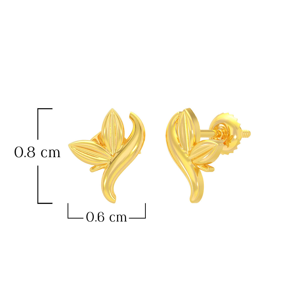Gleaming Petal 22K Gold Studs