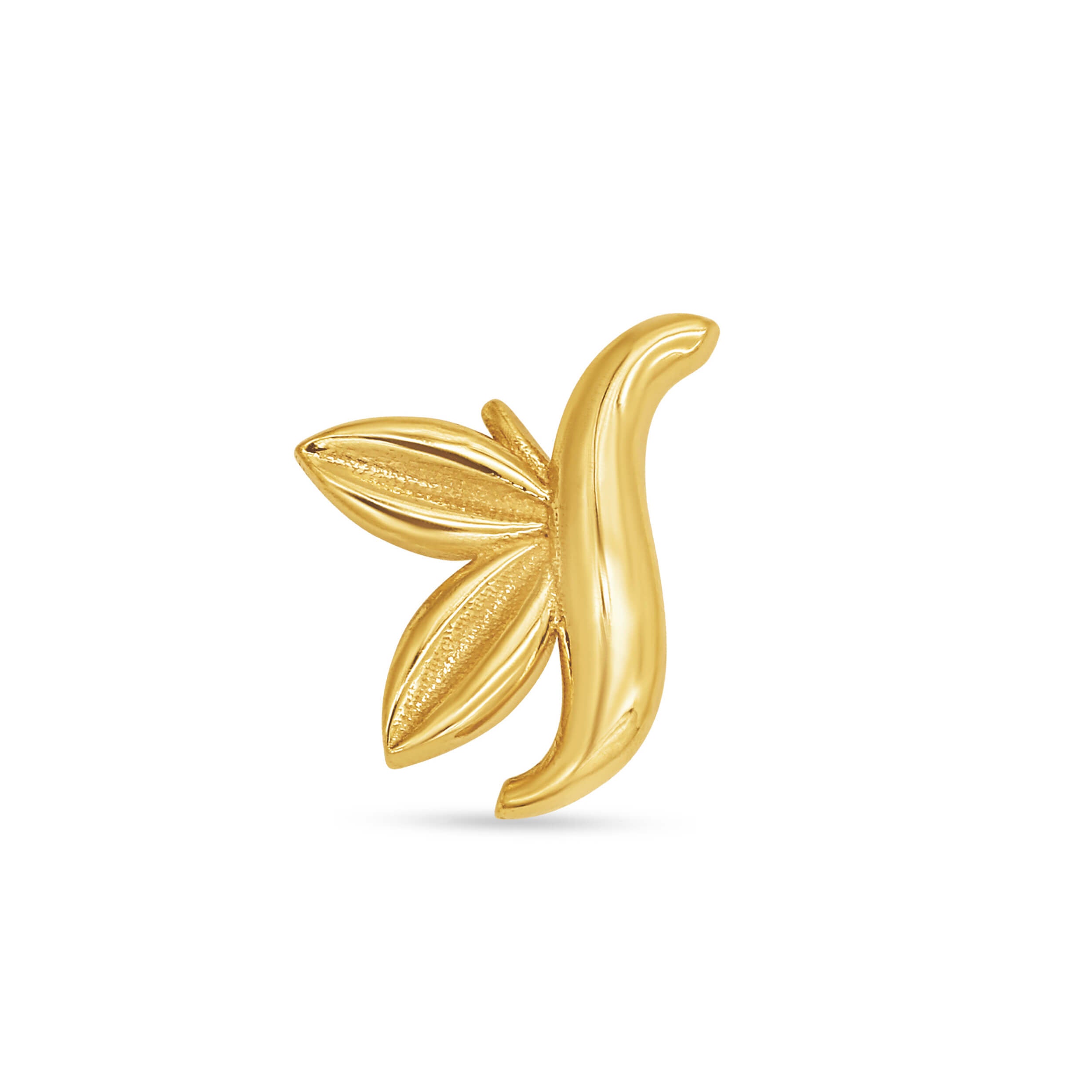Gleaming Petal 22K Gold Studs