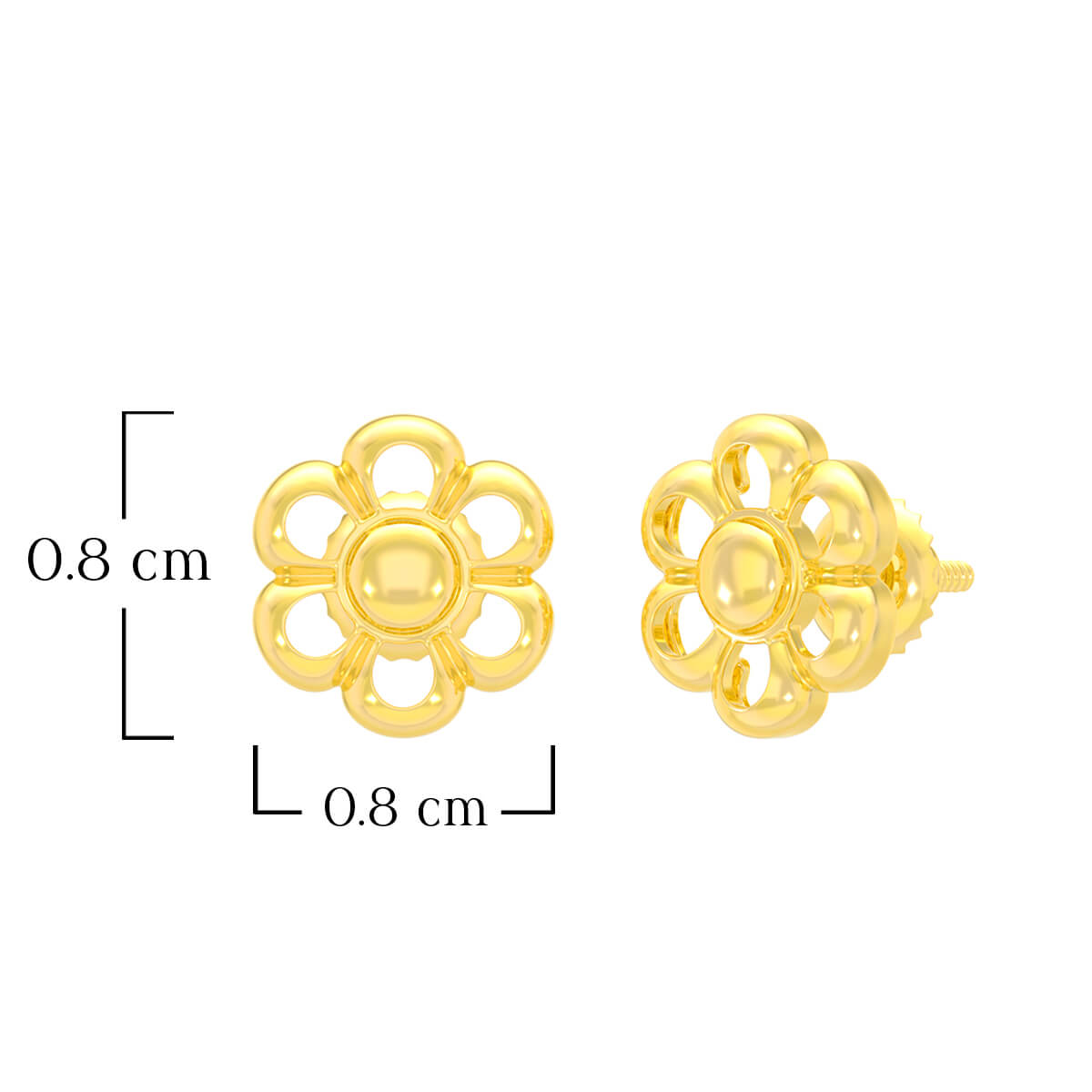 Modest Flora Shine 22K Gold Studs