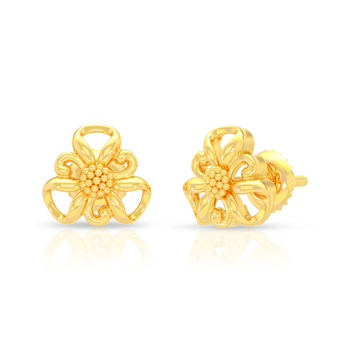 Exclusive Flora Beam 22K Gold Studs