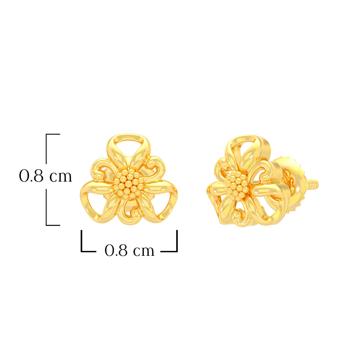 Exclusive Flora Beam 22K Gold Studs