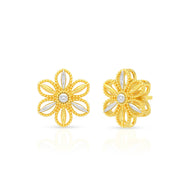 Floral Glaze 22K Gold Studs