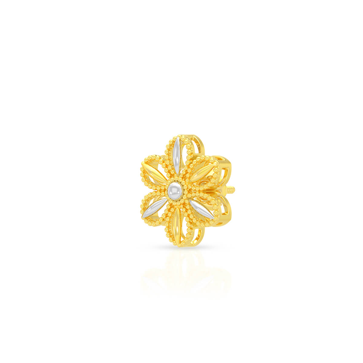 Floral Glaze 22K Gold Studs