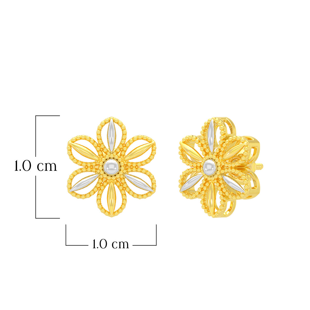 Floral Glaze 22K Gold Studs