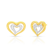 Heart in Heart Glow 22K Gold Studs