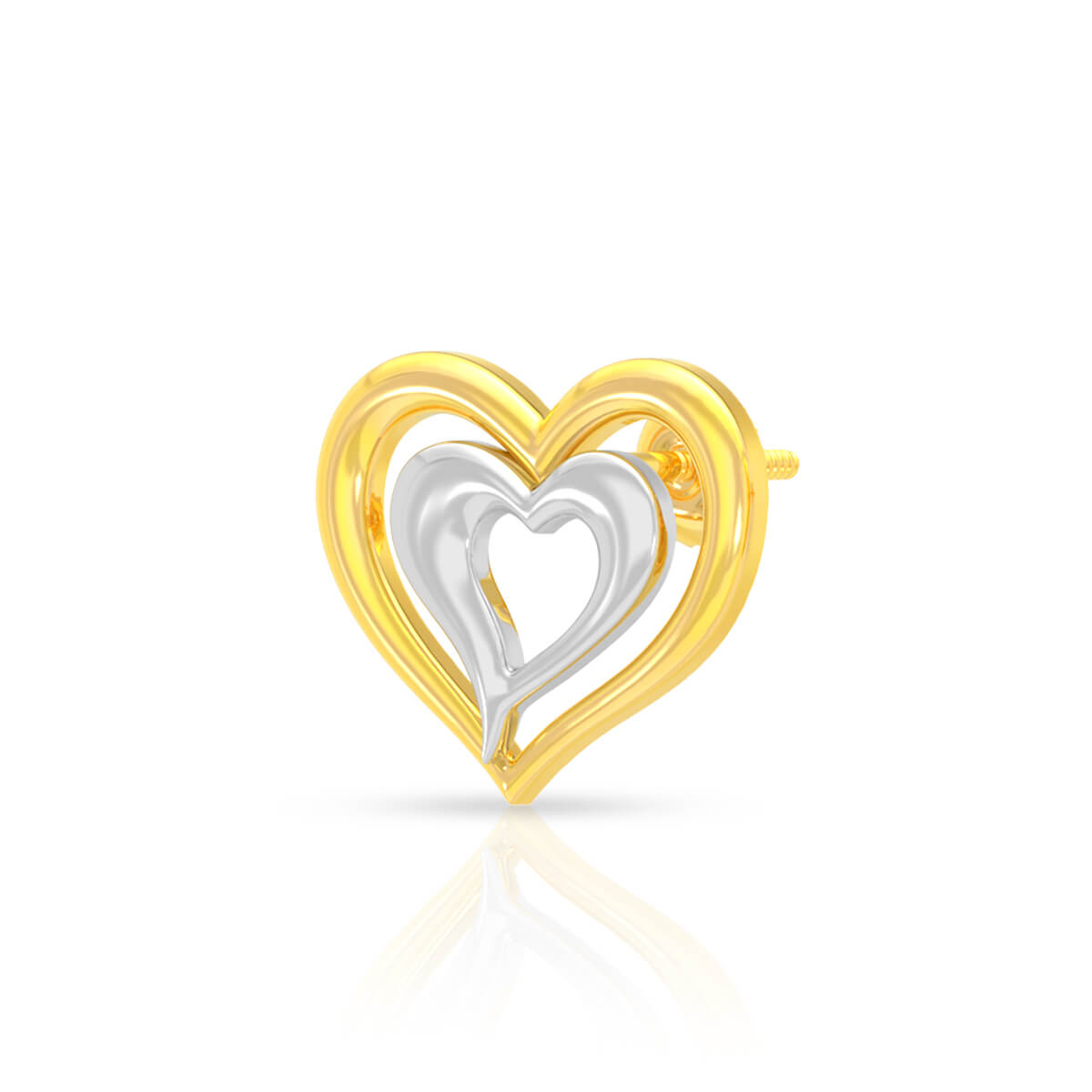 Heart in Heart Glow 22K Gold Studs
