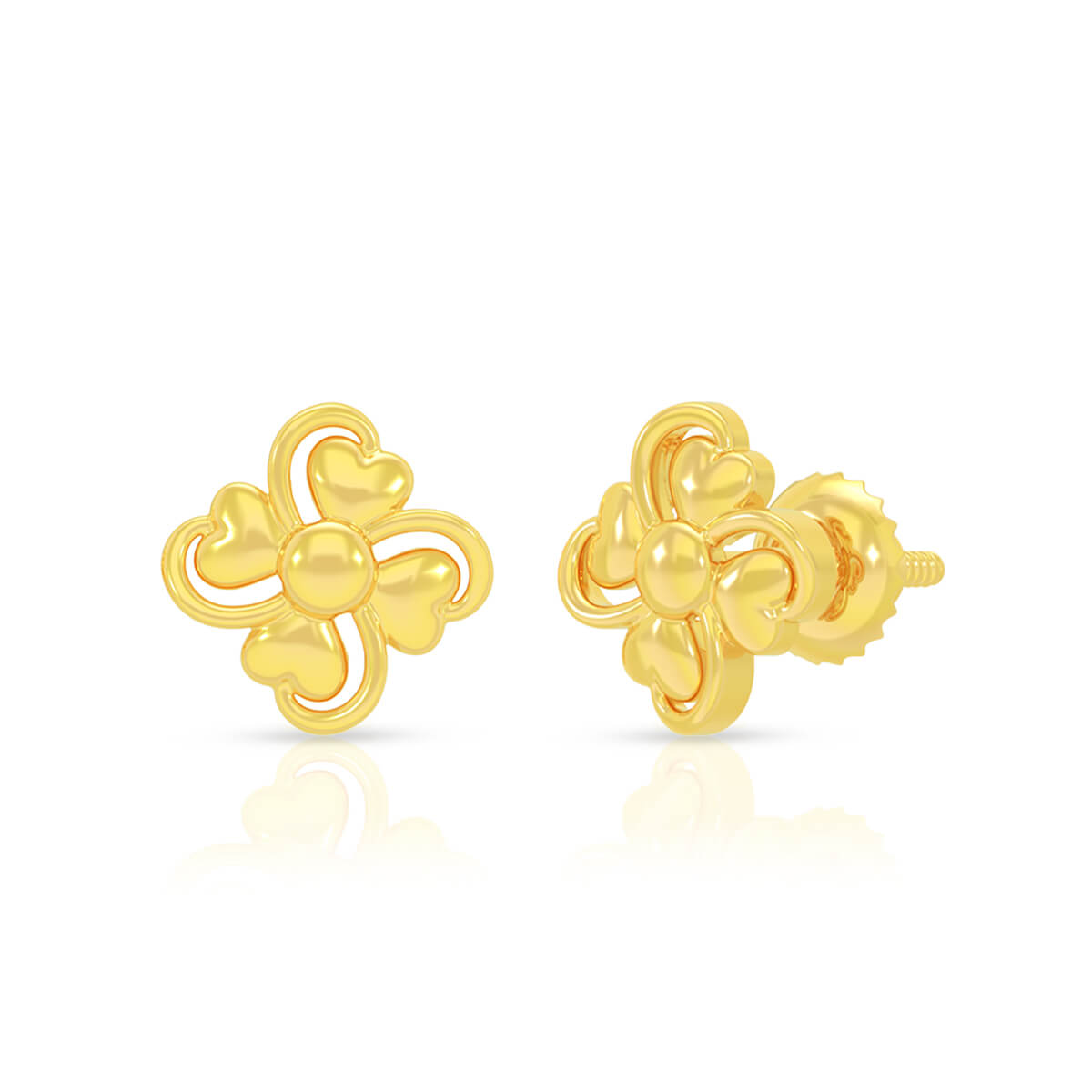 Floral Sauve 22K Gold Studs