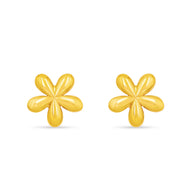 Glossy Flora Charm 22K Gold Studs
