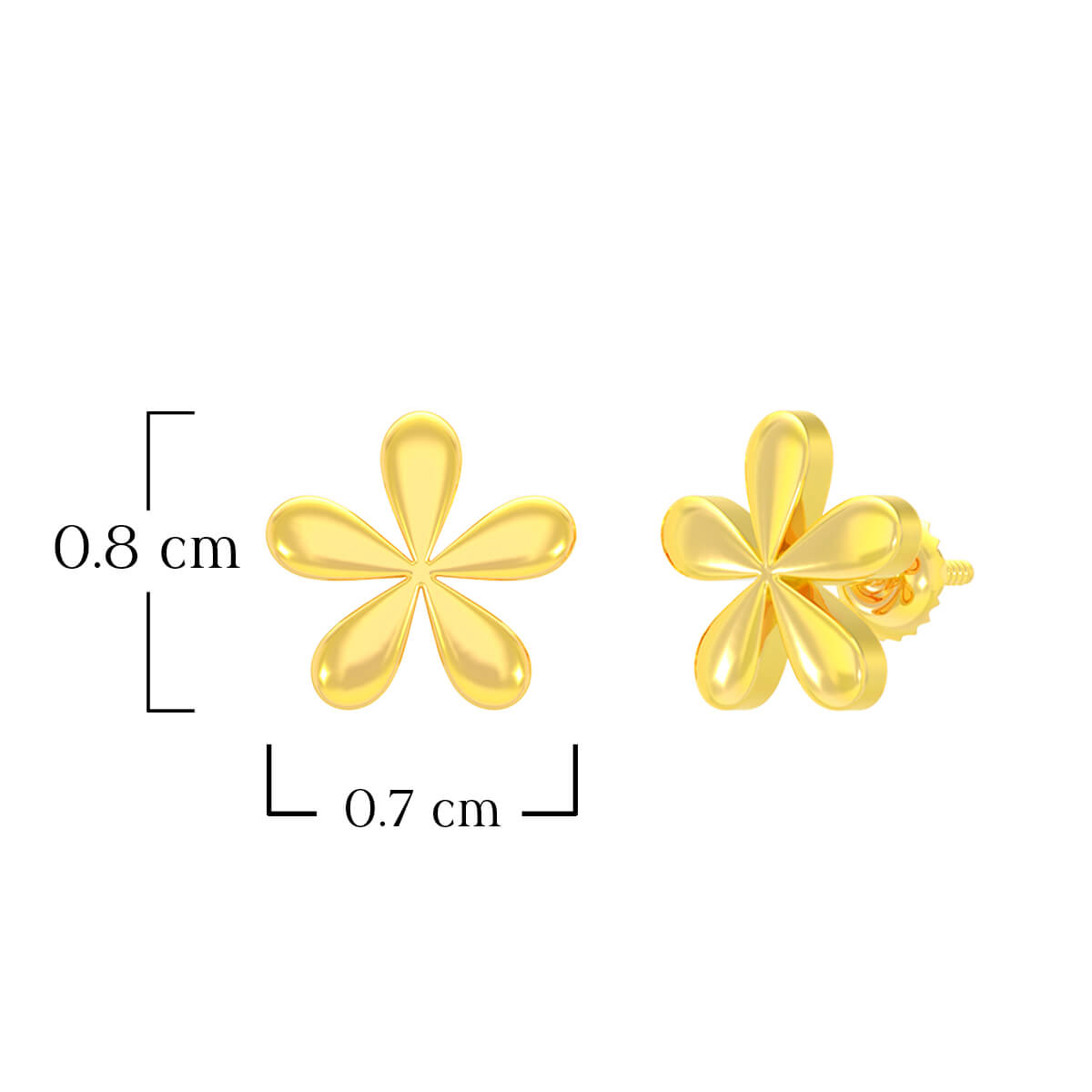 Glossy Flora Charm 22K Gold Studs