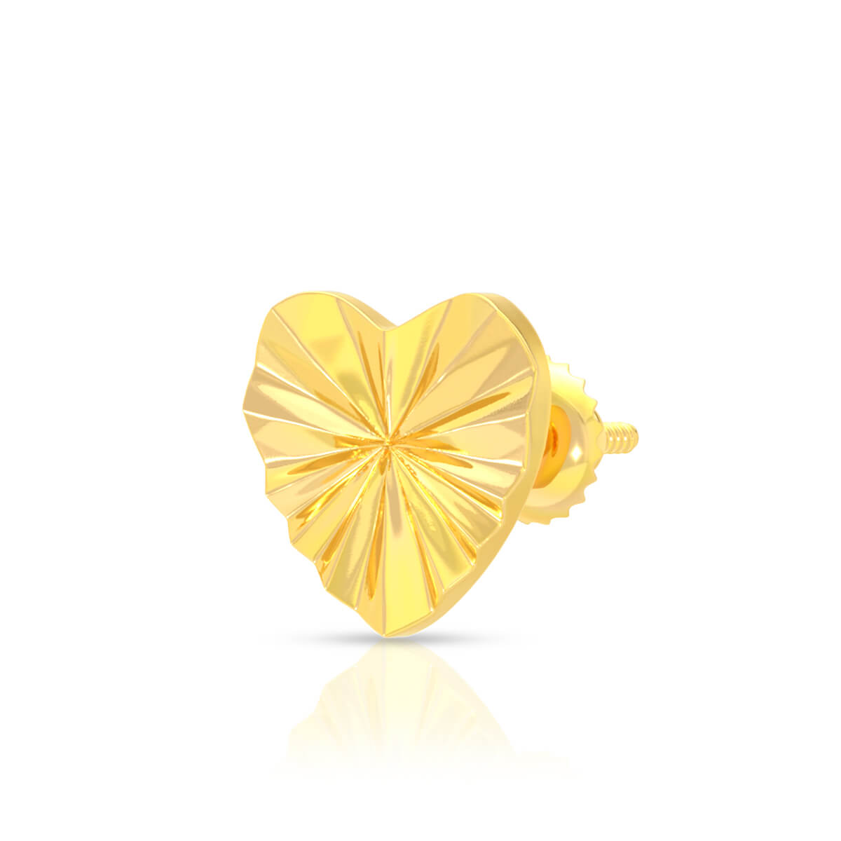 Magnetic Glittering Heart 22K Gold Studs