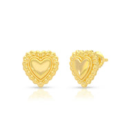 Mesmeric Hearts 22K Gold Studs